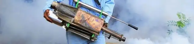 Fumigation technician using a fogger for deep pest treatment in Savannah, GA